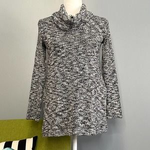 Splendid Black White Knit Turtleneck Pullover Sweater XS